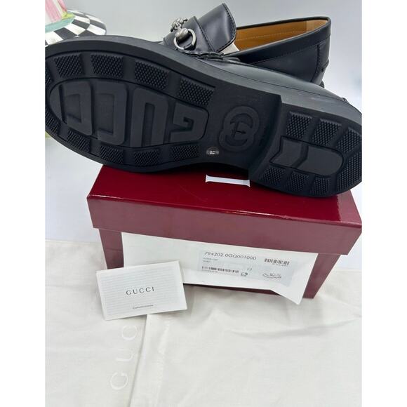 Men\'s Gucci horse bit leather loafers size 11 fits 11.5 US made in Italy main image 11